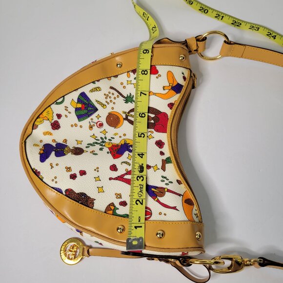 Piero Guidi Handbag Magic Circus Acrobats White With Tan Trim NWOT - Picture 13 of 13